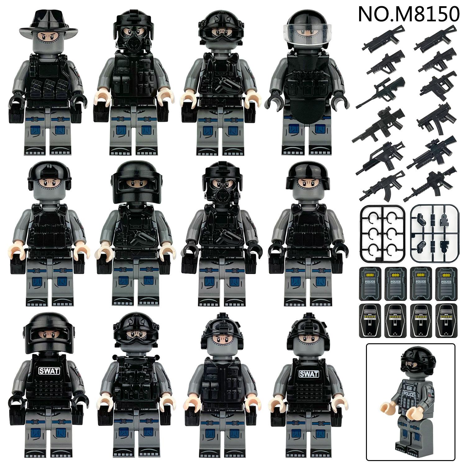 Swat Figure 8150 Children S Small Particles Assembled Building Block Toy Accessories Weapon