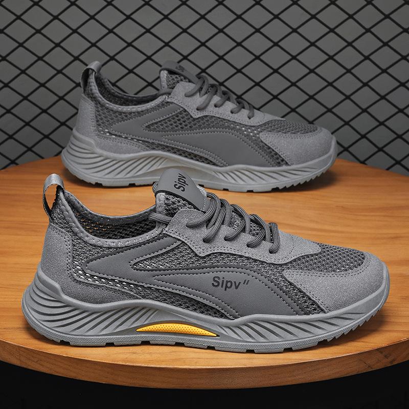 

Летняя дышащая сетка Тонкие полые сетчатые туфли Бег Досуг Спорт Мужская рабочая страховка Модные туфли 44