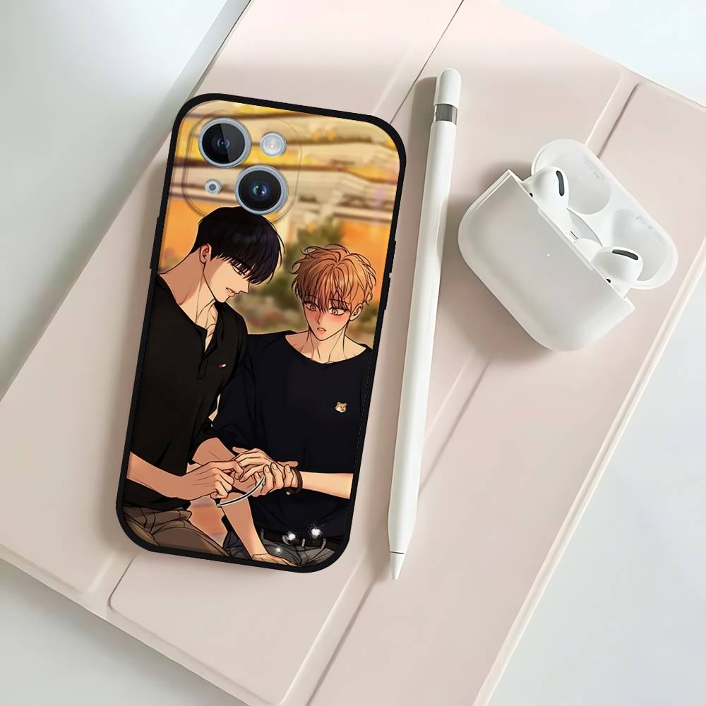 Korean Comics Summer Black Phone Case That Fits For IPhone 17,16,15,11,13,14 Pro Max,Plus,X,Xr,Xs Max,13Mini
