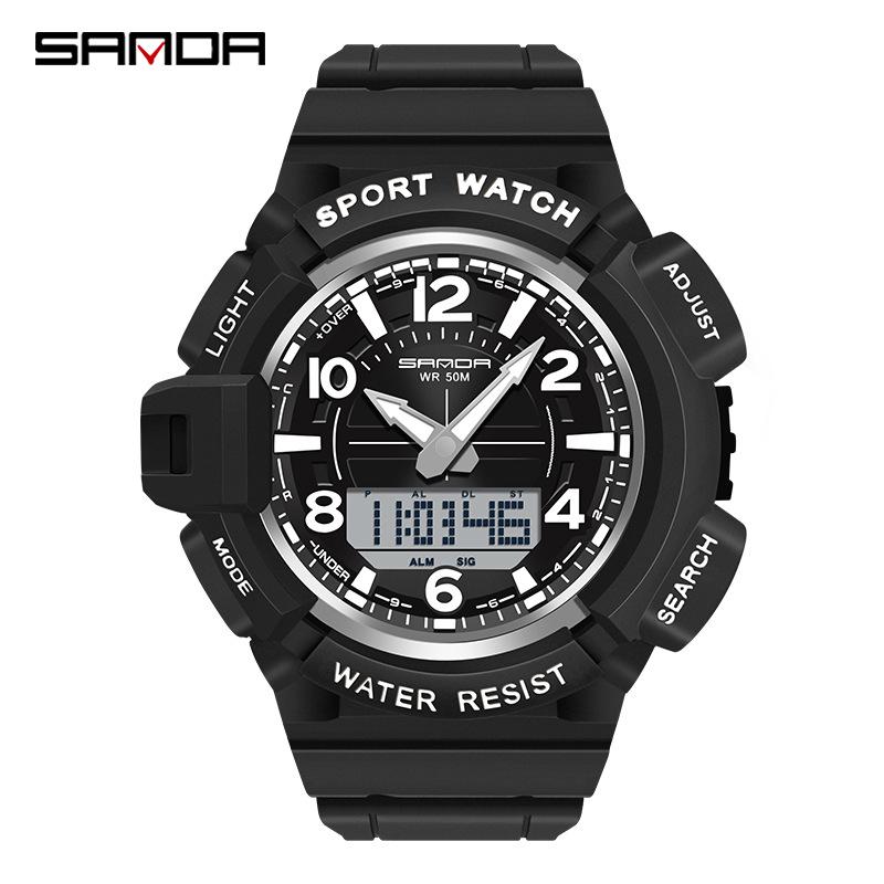 Sanda Multifunctional Luminous Sports Watch for Students – Waterproof, Electronic, Junior High School Youth Style