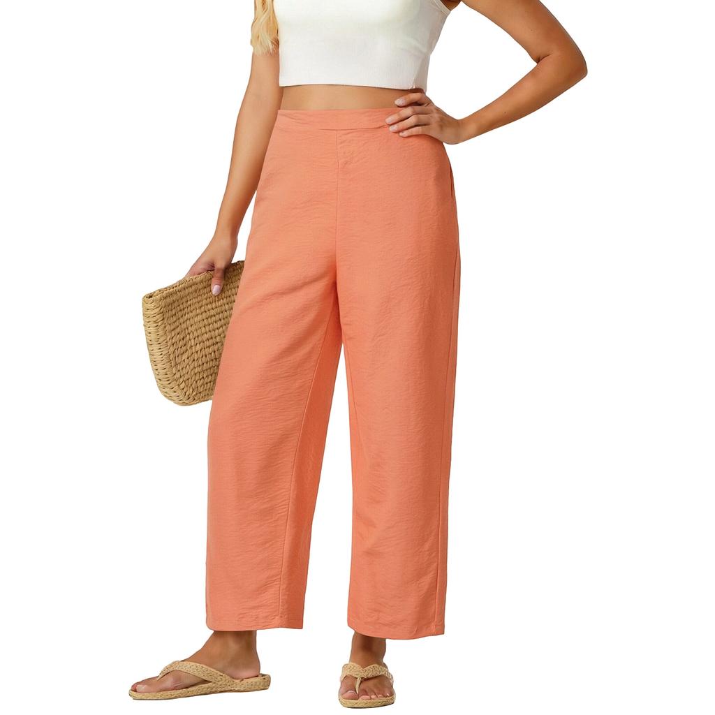 Women's Loose Wide-Leg Pants, Casual Loose Cotton-Linen Pants With Pockets