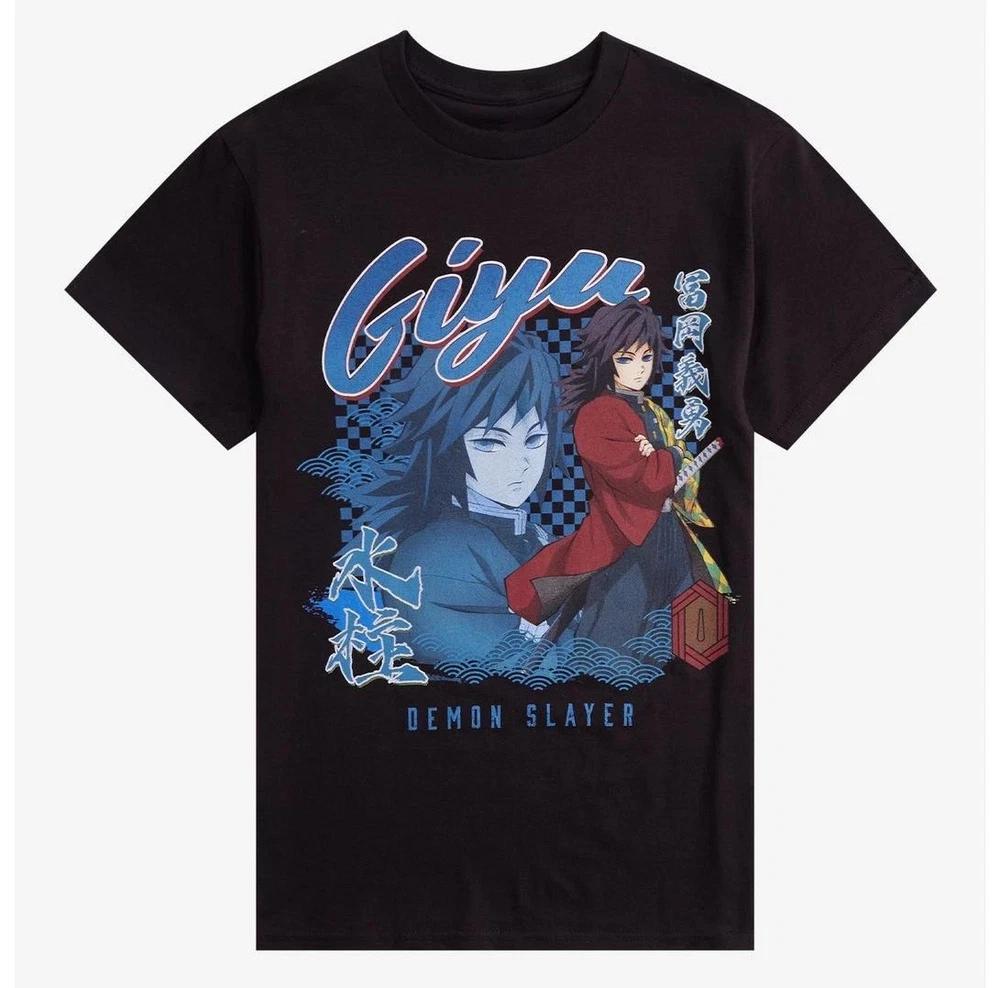 Anime Demon Slayer Kimetsu No Yaiba Giyu Tomioka Pose Black Tshirt S