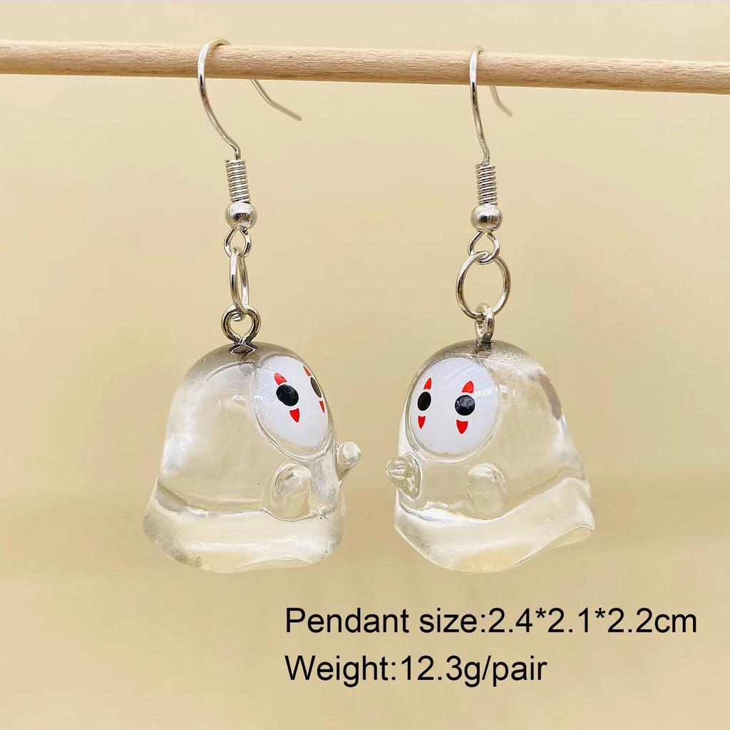 Charming Halloween Ghost Pumpkin Hoop Earrings Cute Rabbit Pumpkin Resin Drop Earrings Halloween Jewelry For Women
