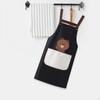 Women Kitchen Apron with Pockets Hairdresser for Farmhouse Baking Cafe Black