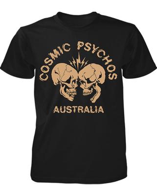 Cosmic Psychos Band Rock Bleib zu Hause krank Schwarzes T-Shirt Tee S-5XL