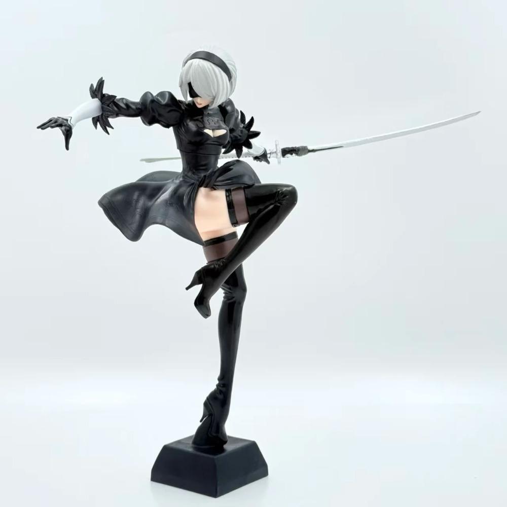 24CM NieR Automata YoRHa No. 2 Tip B figma 2B Yaşam Formu Kaine Nier PVC Aksiyon figürü bebek model Koleksiyonluk heykel figura hediye