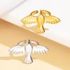 Personalized Stainless Steel Peace Dove Ring – Casual Flying Bird Design