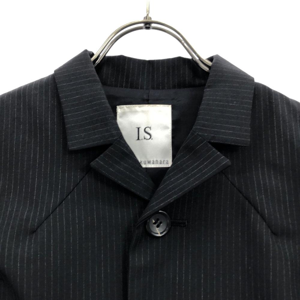 Sunaokuwahara Made In Japan Stripe Tailored Jacket M Black X Gray Lined Women Used
