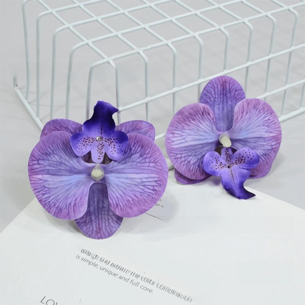 

10pcs Silk Moth Orchid Artificial Flowers Phalaenopsis Fake Flower Simulated Butterfly Orchid DIY Souvenir Gift Wedding Decor фиолетовый