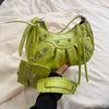Shangxin Tang Yan same bag underarm pleated crescent bun mother shoulder bag retro rivet locomotive bag