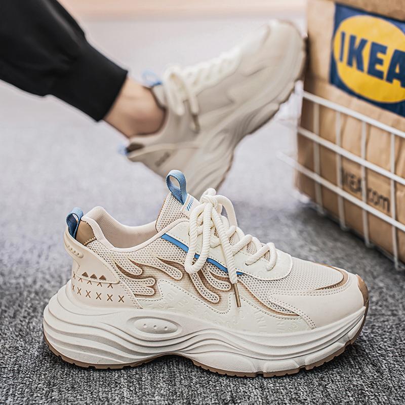 

Мужская обувь 2025 высококачественная новая трендовая модная толстая подошва увеличивающая рост спортивная и повседневная сетчатая дышащая тренд 39