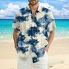 Men's Fashion Loose Tie-Dye Printed Short Sleeve Beach Shirt