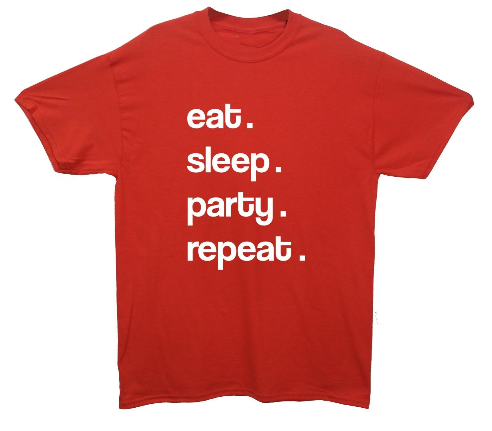 

Eat Sleep Party Repeat Printed T-Shirt 5XL різнокольоровий