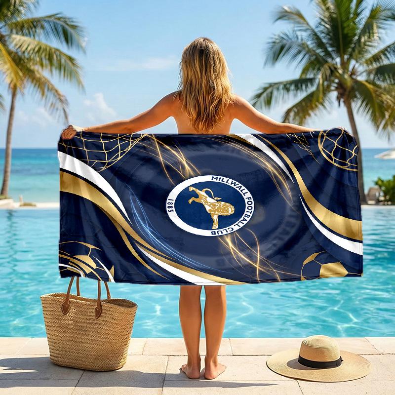 Asciugamano da Spiaggia Millwall Football Morbido Microfibra Asciugamano Estivo Asciugatura Rapida Assorbente per Spiaggia Piscina Viaggio
