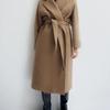Fall and Winter New Product with Belt Casual Warm All-Matching Wool Blend Long Overcoat Outerwear 9174284