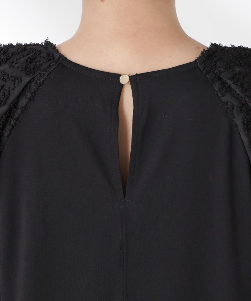 Nano Universe Women's Balloon Sleeve Combination Cut Dress, F 040, Beige, 673-5119341