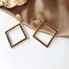 1Pair Dangle Earrings S925 Silver Needle Alloy Square Hollow Eardrop Pendant Baroque Irregular Wedding Jewelry Hong Style