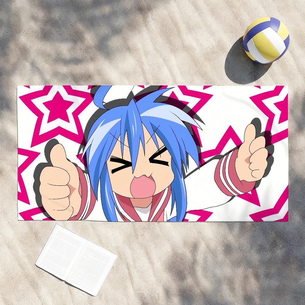 Cartoon L-Lucky S-Star Anime Towel Shower Sauna Travel Spa Quick Dry Gym Accessories Soft Large Beach Towels