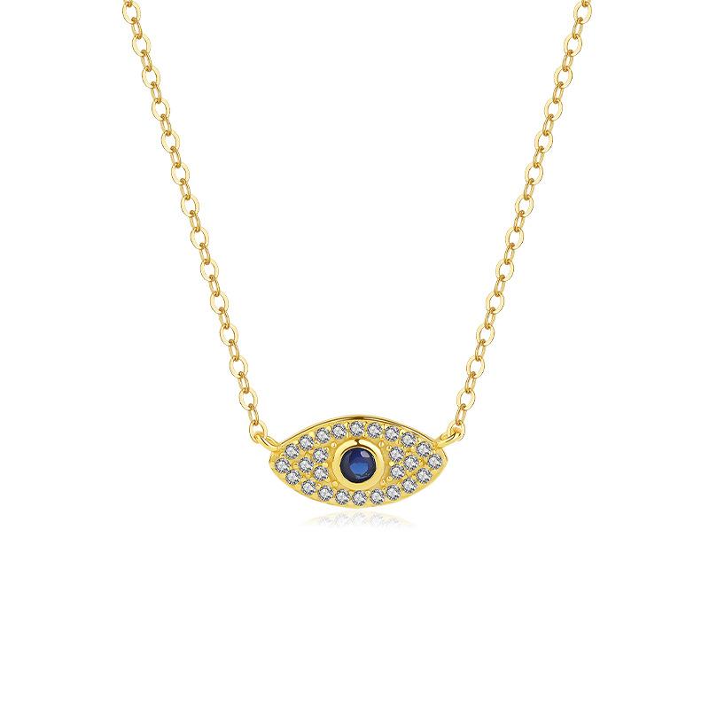 Devil Eye Pendant S925 Sterling Silver Cross Chain Necklace Electroplated Light Luxury Style Zircon Women Jewelry 925 silver