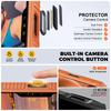 Shockproof Protective Wallet Case with Card Holder, Kickstand and Sliding Camera Cover for iPhone 17 Pro-Orange