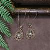 Bohemian Classic Women Geometric Tassel Wooden Earrings Vintage Gypsy Ethnic Circle Flower India Dangle Earrings Jhumka Jewelry