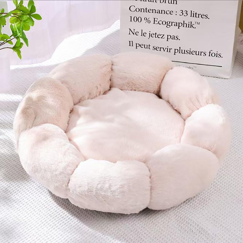 Soft Plush Pet Cat Nest Flower Cat Nest Cat Winter Warm Plush Cat Nest Four Seasons Dog Nest Cat Bed Cat Dog Mat Pet Supplies