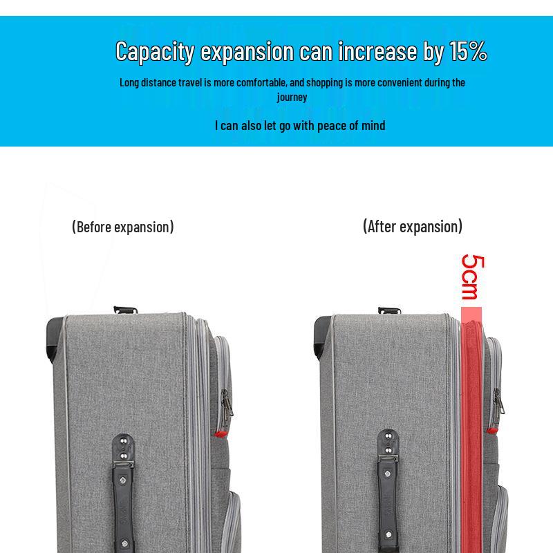 Valiză durabilă din pânză Oxford cu roți universale, capacitate mare (24-28 inch), Troller cu parolă pentru bărbați și femei.