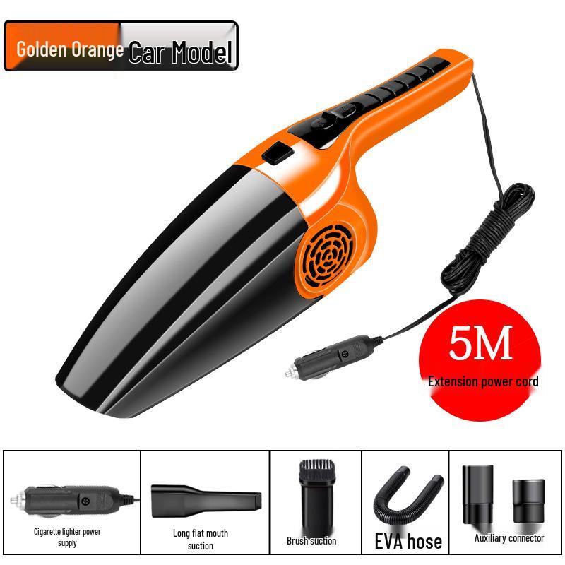 120W High Power Car Vacuum Cleaner, Wet & Dry, Strong Suction, HEPA Filter