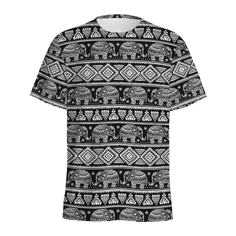 

Летние этнические слоны 3D принт футболки уличная мужская мода повседневная свободная футболка с круглым вырезом и короткими рукавами футболки топы одежда 3XL