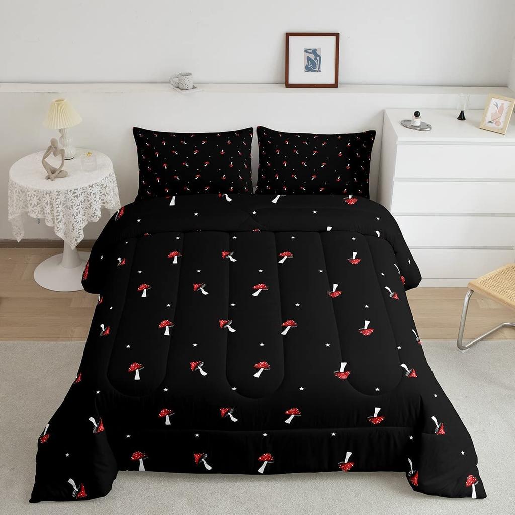 Gothic Decor Comforter Set Twin Size Boys Boho Moth Down Comforter Men Gothic Sugar Skull Comforter Galaxy Starry Sky Halloween Gothic Beddi