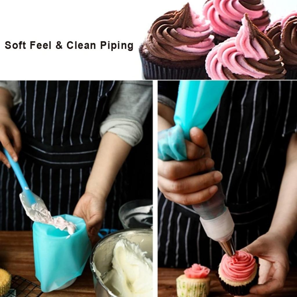 Confectionery Bag Silicone Icing Piping Cream Pastry Nozzle Bags DIY Reusable Cake Decorating Baking Tools for Russian Tips