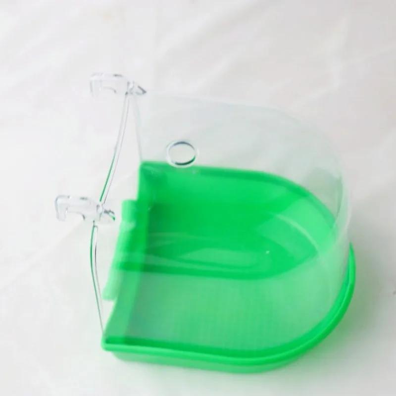 1 Stück Vogelbadewanne Kann draußen aufgehängt werden Um Spritzwasser zu verhindern Papageien-Badewanne Transparente Badebox für kleine Vögel.