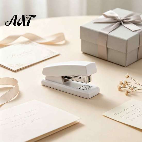 Desktop Stapling Tool for Documents Mini Stapler, with Ergonomic Curved Design, Handheld Morandi Color Office Supplies Paper Organization School Home