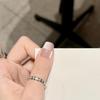 Simple Glass Bead Space Cat's Eye Pure Hand-worn Nail Advanced Nude White Short Nail Patch Fake Nail