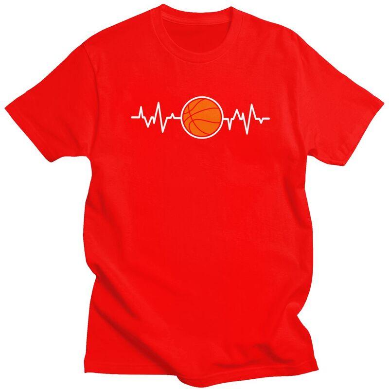 

Custom Heartbeat Basketball T Shirt Men Short Sleeve 100 Cotton Tshirt Leisure sports Tee Tops Fashion Tshirt S