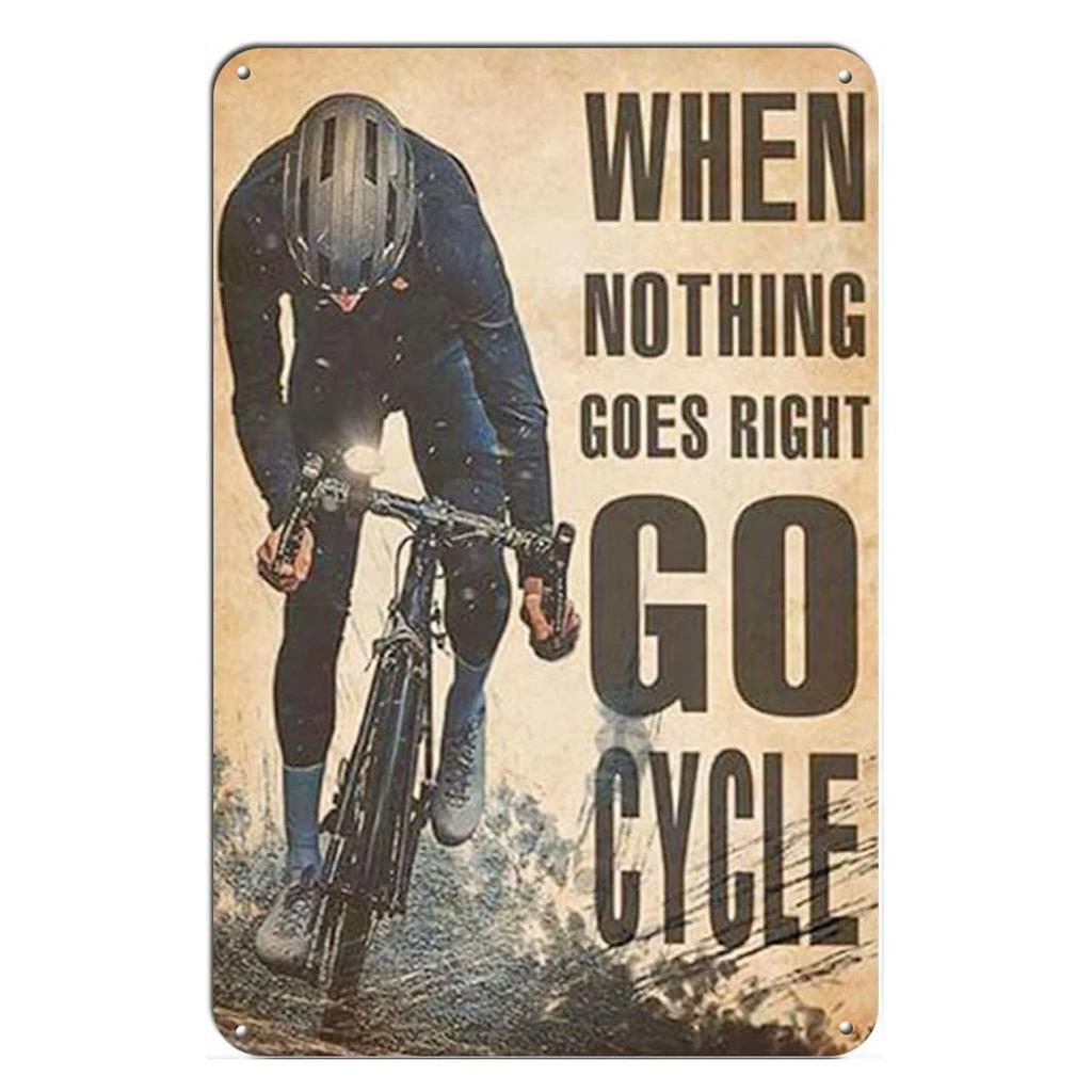 Cycling Metal Tin Signs Bike Ride Wall Decoration Plaque Vintage Art Poster Iron Painting for Man Cave Home Cafe Garden Club Bar