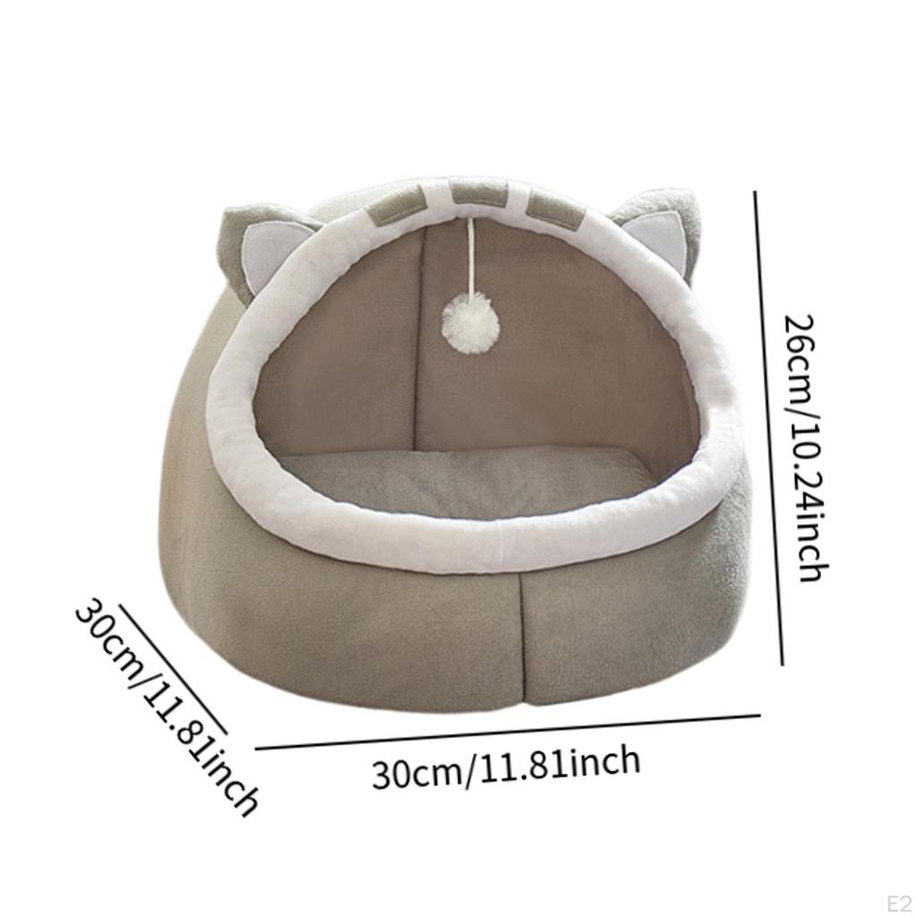 Cartoon Pet Bed Animal House Semi Enclosed Autumn Winter Comfortable Cat Caves Nest Plush