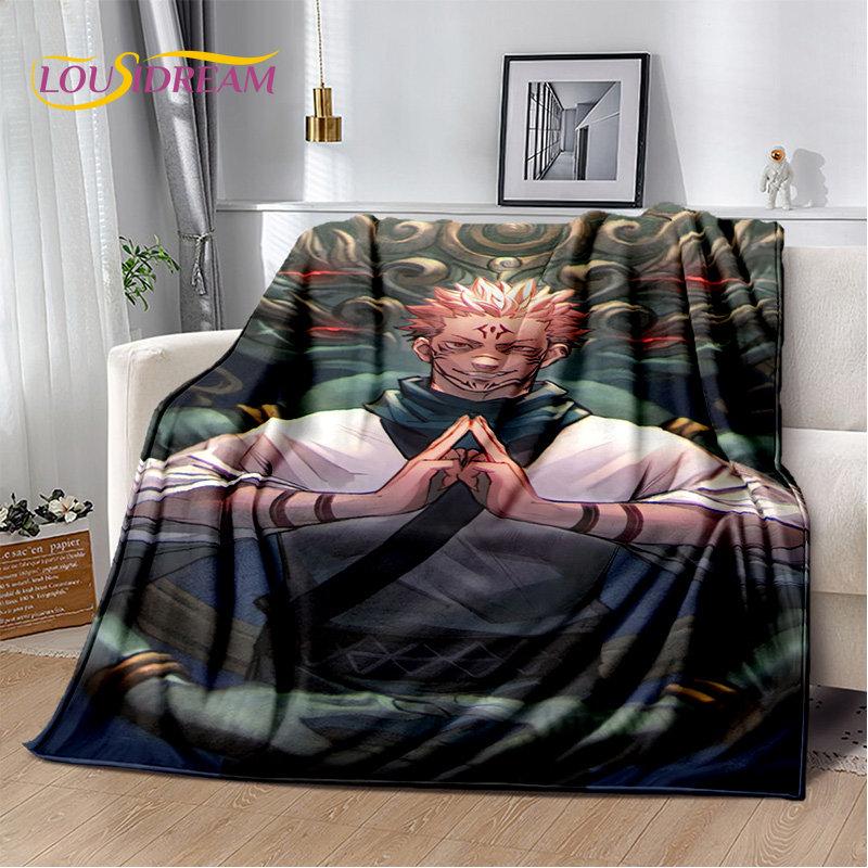 Jujutsu Kaisen Anime Cartoon Soft Plush Blanket,Flannel Blanket Throw Blanket for Living Room Bedroom Bed Sofa Picnic Cover Kids