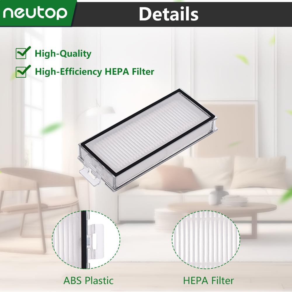 Neutop Replacement Filters Compatible with Roborock Q5 Pro/Pro+, Q7, Q7+, Q7 Max/Max+, Q8 Max/Max+, Robot Vacuum and Mops, 8-Pack.