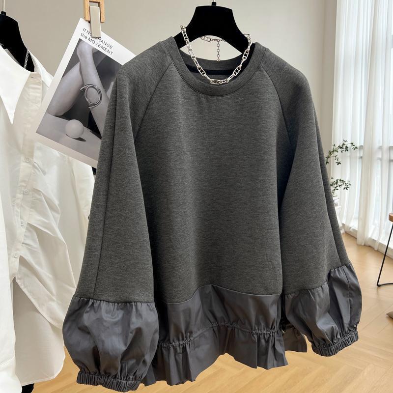 

Женская толстовка однотонный повседневный топ по размеру пуловер с воздушным шаром