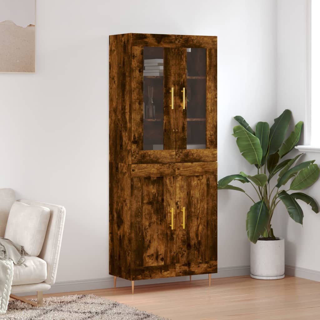 Highboard Smoked Oak 69.5 x 34 x 180 cm Particleboard