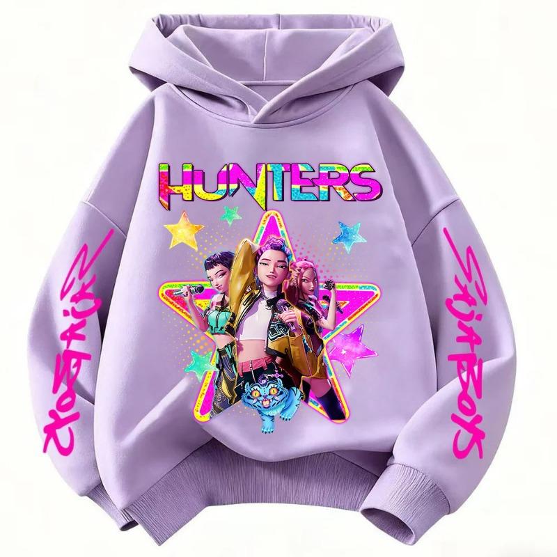 Cute Cartoon Huntrx Mira Rumi Zoey Kids HoTeen Girlsodie Hip Hop Long Sleeve Girls Boys Cute Princess Style Pullover Sweatshirt