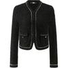 Casual Outdoor Commuting Luxury Tweed Long Sleeve Jacket Women Jackets Black 236L2034
