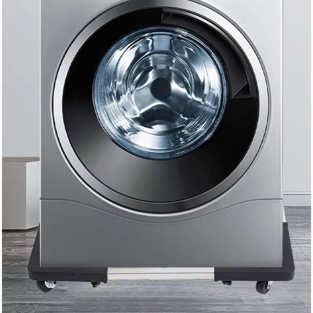 4 Locking Wheels Universal Wheel Mobile Rack Retractable Washing Machine Holder Dryer