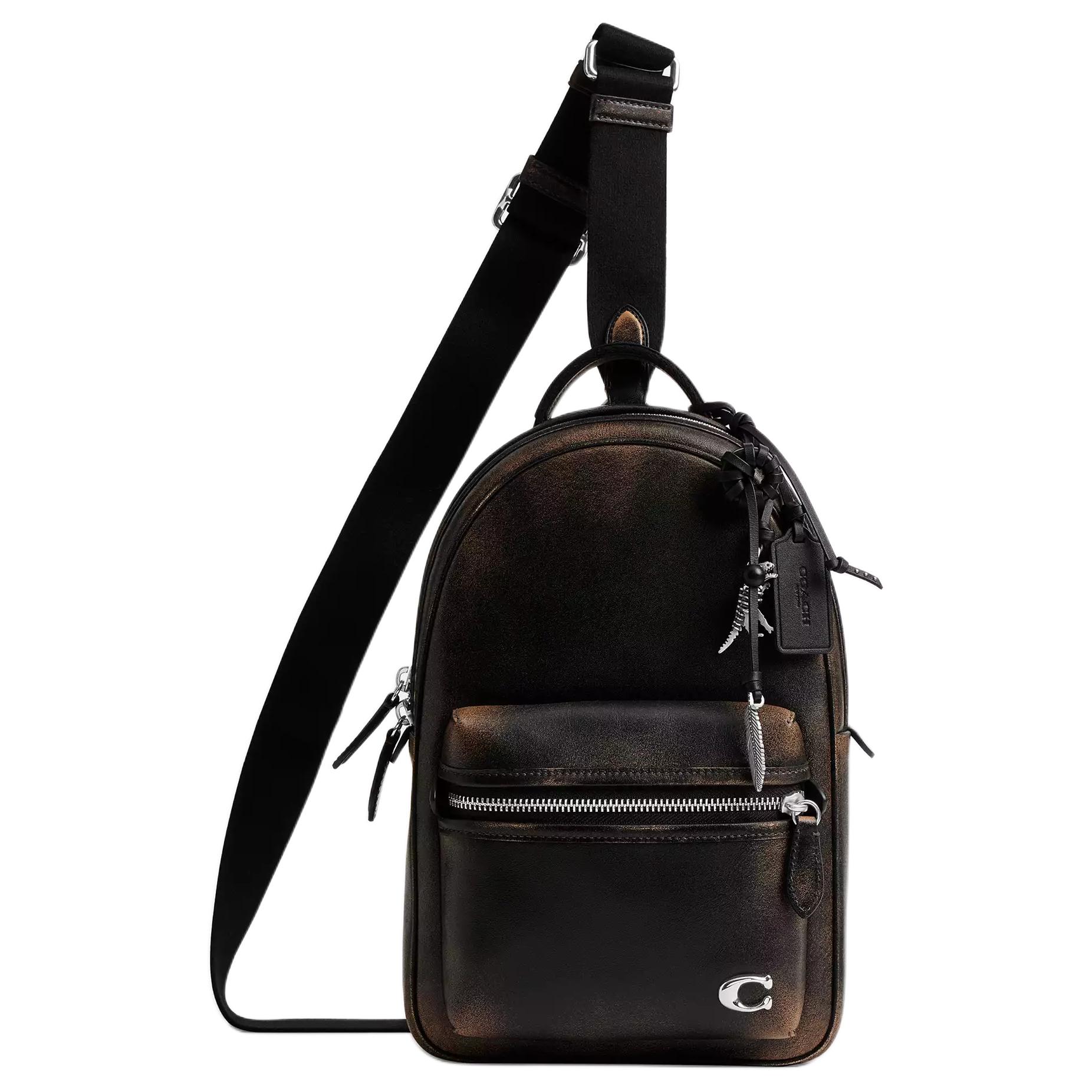 Coach 20 Zipper Closure Logo Leather