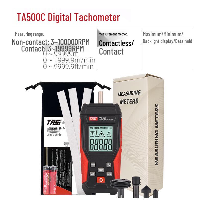Tean Laser Tachometer TA500C: Digital Display Contact Speed and Line Speed Meter
