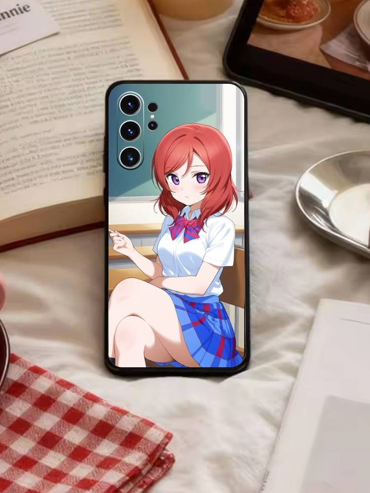 Nishikino Maki-Love Live Handyhülle Für Samsung S26,S25,S24,S23,S22,S30,S21,Ultra,Plus,FE 5G Schwarze Weiche Hülle