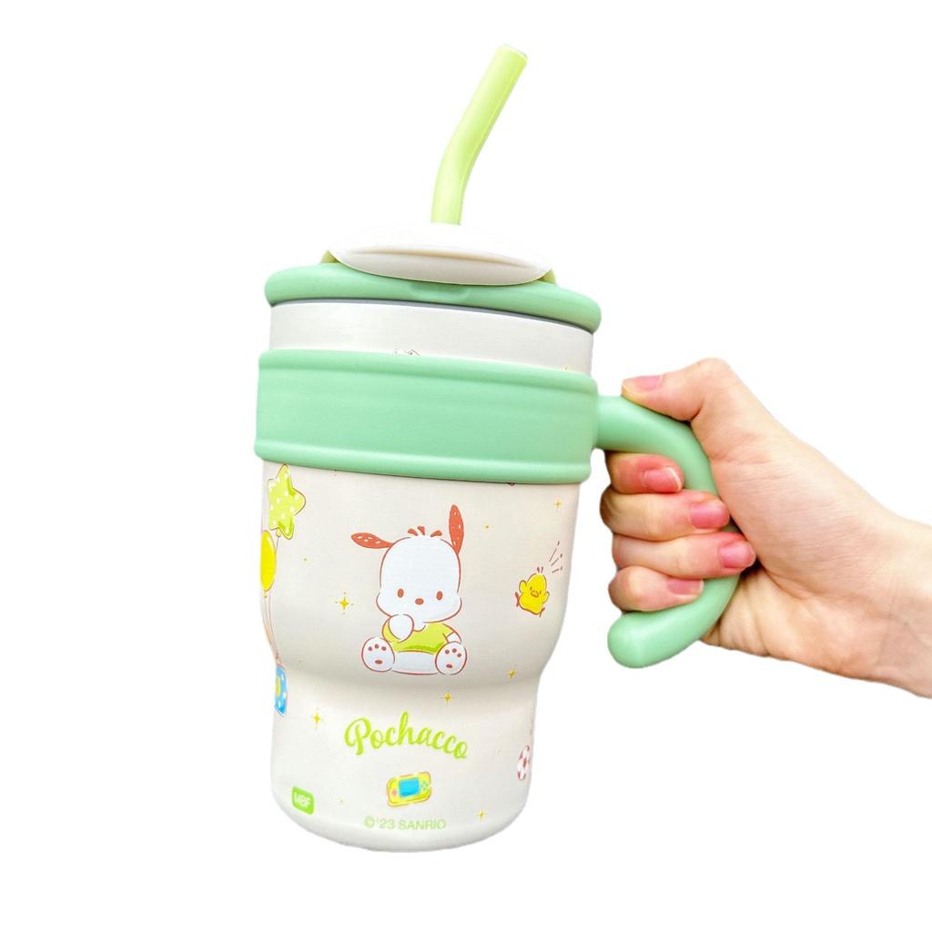 Cute Hello Kitty Stainless Steel Straw Cup For Girls Cartoon Design Portable And High-quality