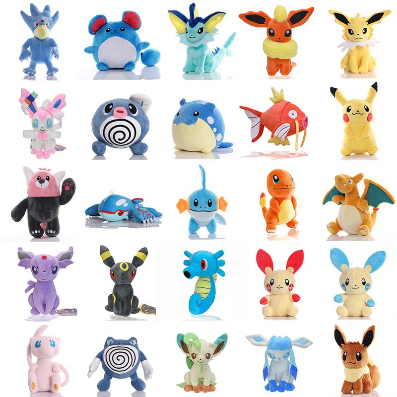 20cm Anime Pokémon Horsea Charizard Plush Toy Bewear Spheal Poliwag Sylveon Doll Mudkip Pikachu Plushie Children's Gifts