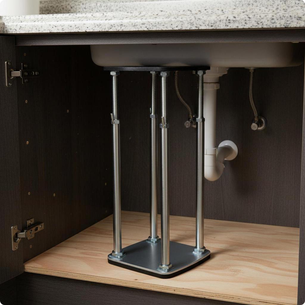 Undermount Sink Support Bracket HeavyDuty Adjustable Legs Drill Installation Telescopic